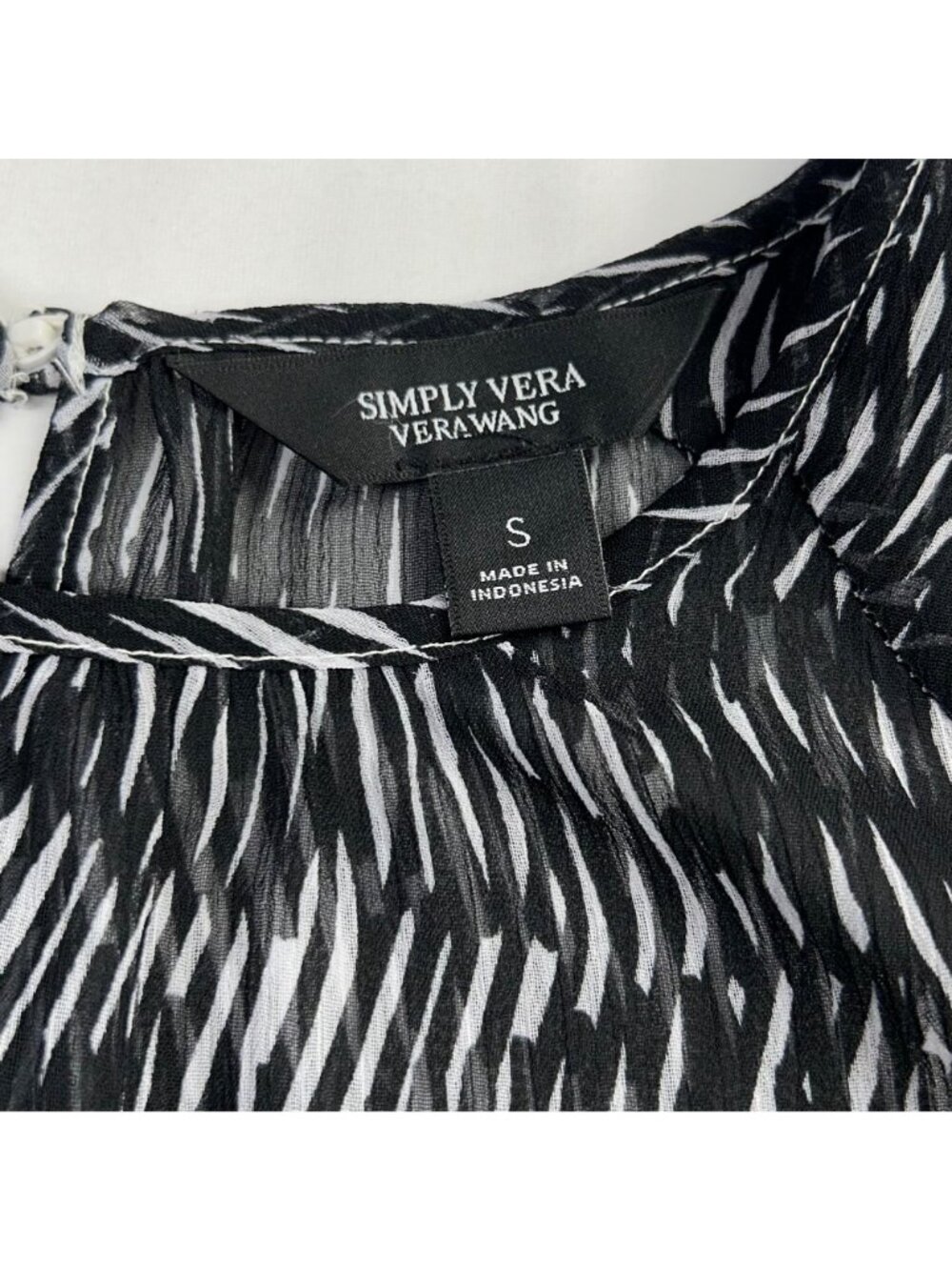 Sheer Black/Gray Tiered Maxi Dress By Simply Vera Small Belt Keyhole - Picture 3 of 16